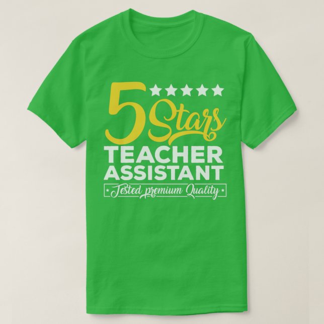 Camiseta 5 estrellas calidad de prueba del asistente del pr (Diseño del anverso)