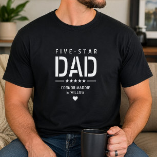Camiseta 5 ESTRELLAS DAD Moderno Personalizado Guay Texto D