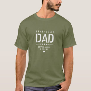 Camiseta 5 ESTRELLAS DAD Personalizado de Guay moderno Text