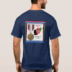 CAMISETA 5 ESTRELLAS DE CAMPAÑA VETERANO DE GUERRA EN AFGAN