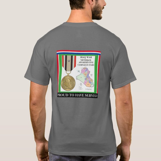CAMISETA 5 ESTRELLAS DE CAMPAÑA VETERANO DE GUERRA EN IRAK (Reverso)