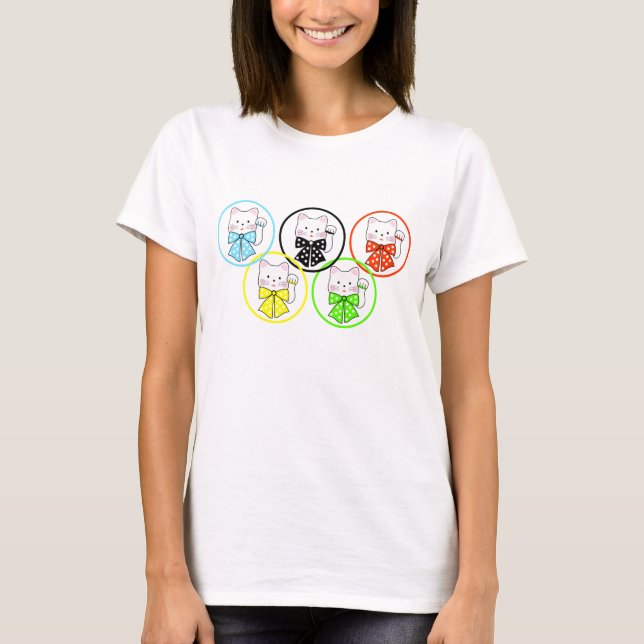 Camiseta 5 gatos de la felicidad (Anverso)