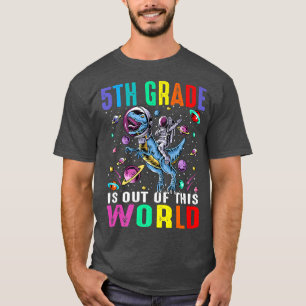 Camiseta 5° Grado De Dinosaurio Astronauta Mundial