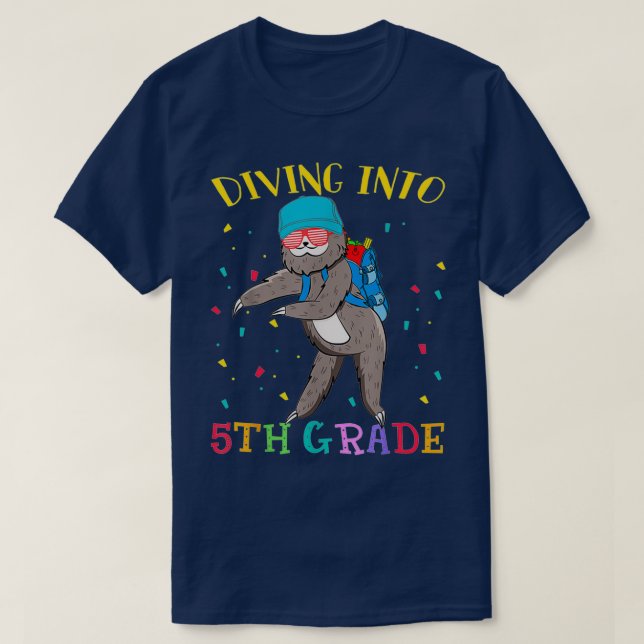 Camiseta 5° Grado Flossing Sloth Buving to Funny Ts Gift (Diseño del anverso)