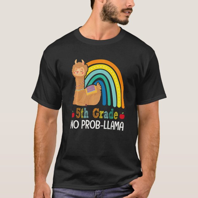 Camiseta 5 Grado No Prob Llama Quinto Grado Profesor de Equ (Anverso)
