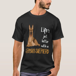 Camiseta 5 La vida es mejor con un pastor alemán