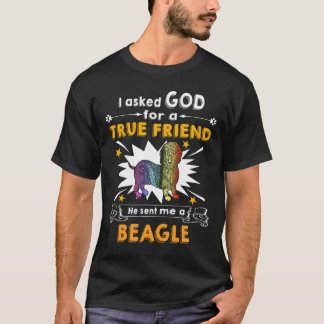 Camiseta 5 Le preguntó a Dios - Verdadero amigo - Un Beagle
