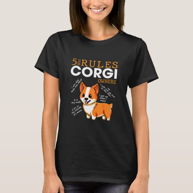 Camiseta 5 Normas Para Corgi (Anverso)