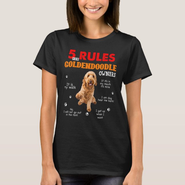 Camiseta 5 Normas Para Los Propietarios De Goldendoodle (Anverso)