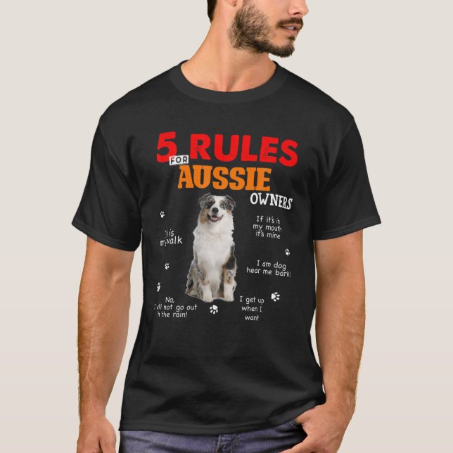 Camiseta 5 Normas Para Los Propietarios De Pastores Austral (Anverso)