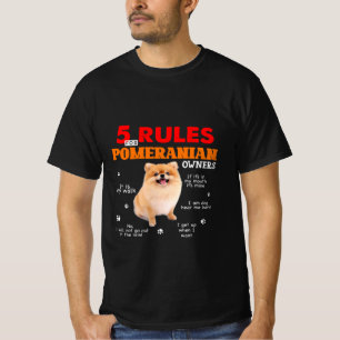 Camiseta 5 Normas Para Los Propietarios De Pomerania