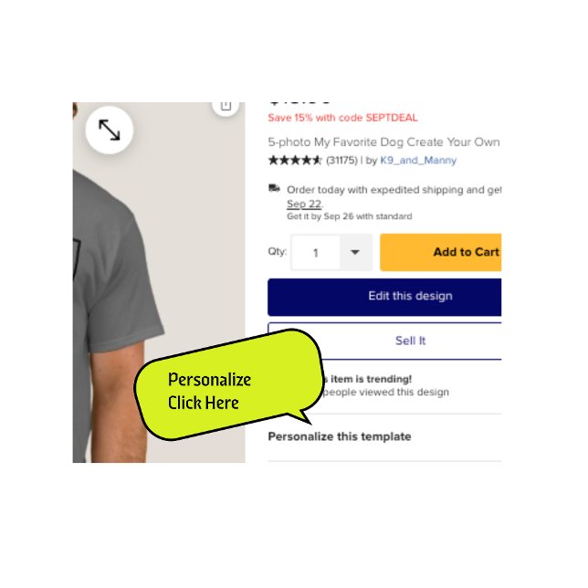 Camiseta 5-photo My Favorite Dog Create Your Own T-Shirt (Subido por el creador)