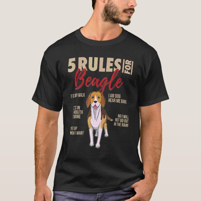 Camiseta 5 Reglas Para Perro Beagle (Anverso)