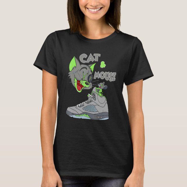 Camiseta 5 Retro Green Bean Matching Cat And Mouse Green Be (Anverso)