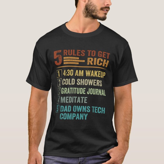 Camiseta 5 Rules to Get Rich   How To Get Rich  Golden Rule (Anverso)