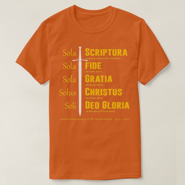 Camiseta 5 solas (Diseño del anverso)