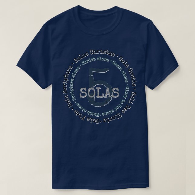 Camiseta 5 solas de la reforma (Diseño del anverso)