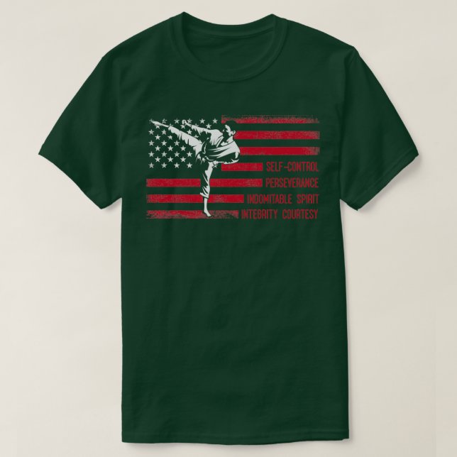 Camiseta 5 Tenets norteamericanos de lucha contra el Taekwo (Diseño del anverso)