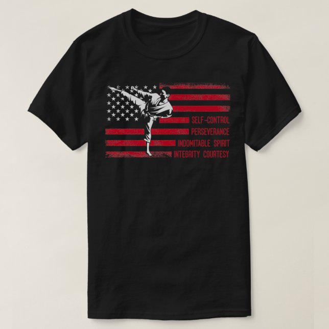 Camiseta 5 Tenets norteamericanos de lucha en taekwondo 1 (Diseño del anverso)