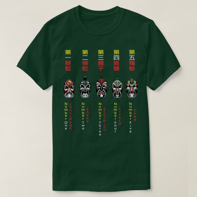 Camiseta 5 venenos mortales (Diseño del anverso)