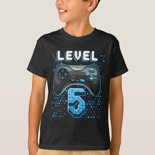 Camiseta 5 Video Game Controller 5º Birthday Gamer Gift Bo (Anverso)