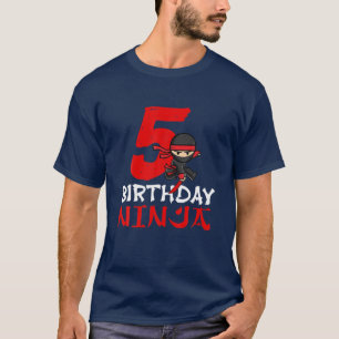 Camiseta 5 Year Old Kids Ninja Birthday Party Ninja Theme