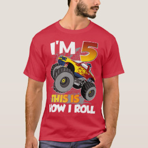 Camiseta 5 Year Old Monster Truck 5th Birthday Boy