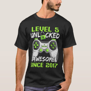 Camiseta 5 Years Old Gamer Boy Birthday 5 Level Unlocked 2