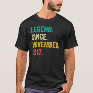 Camiseta 5 Years Old  Legend Since November 2017 5th Birthd