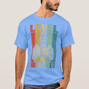 Camiseta 5 YO Birthday Boy Level 5 Unlocked Anniversary 5th