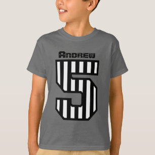 Camiseta 5tas rayas viejas de cinco años del cumpleaños c