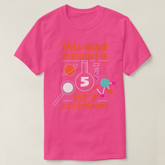 Camiseta 5th Birthday Five Bday Science Mad Scientist Chemi (Diseño del anverso)