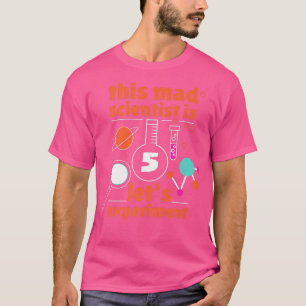 Camiseta 5th Birthday Five Bday Science Mad Scientist Chemi