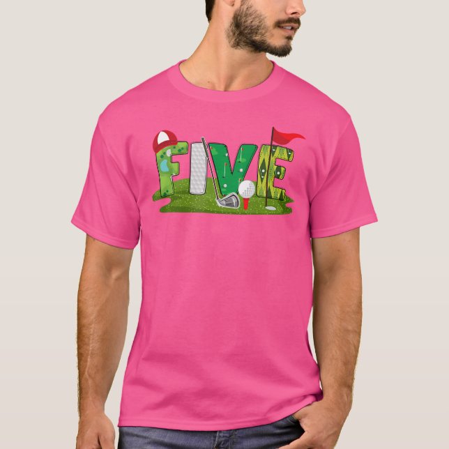 Camiseta 5Th Birthday Golf Theme 5 Year Old Kids Sport Part (Anverso)