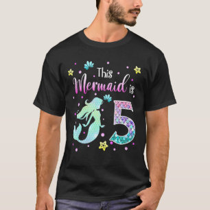 Camiseta 5th Birthday Mermaid Is A For Girls 5 Years Old