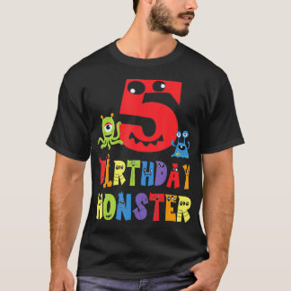 Camiseta 5th Birthday Monster Kid Alien Theme Child Bday Pa