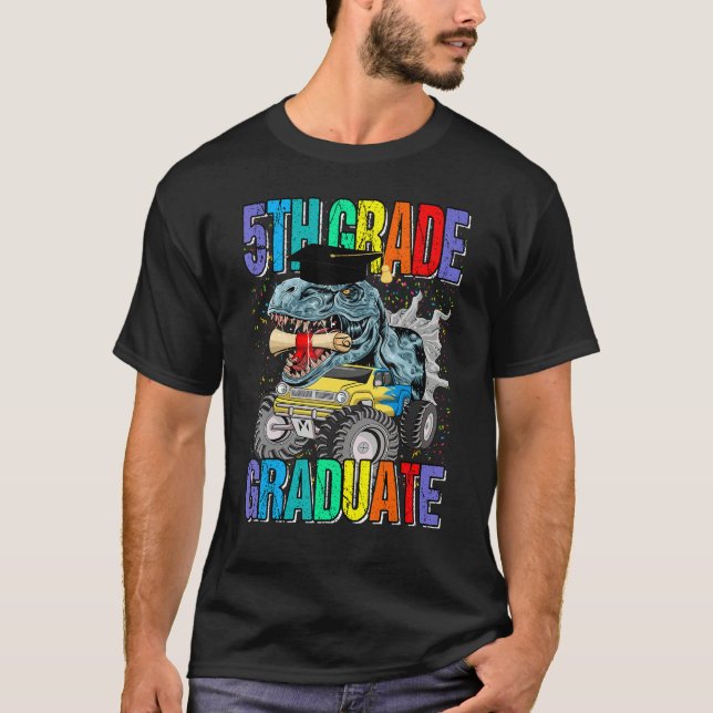 Camiseta 5th Grade Graduate Monster Truck Dinosaur Graduati (Anverso)