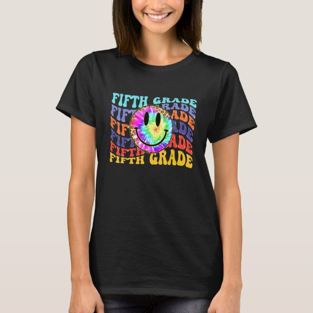 Camiseta 5th Grade Leopard Team Fifth Grade Teacher Back To (Anverso)
