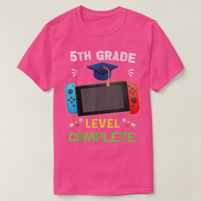 Camiseta 5th grade Level Complete Graduation gaming class 2 (Diseño del anverso)