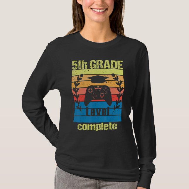 Camiseta 5th Grade Level Complete  Graduation Video Gamer C (Anverso)