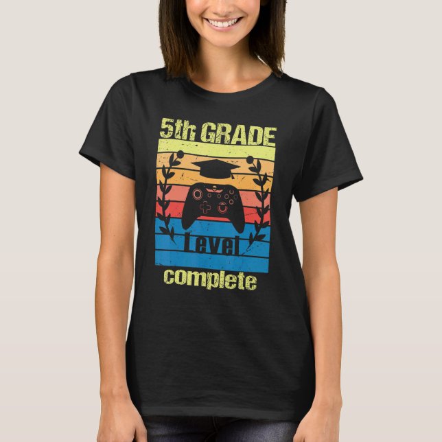 Camiseta 5th Grade Level Complete  Graduation Video Gamer C (Anverso)