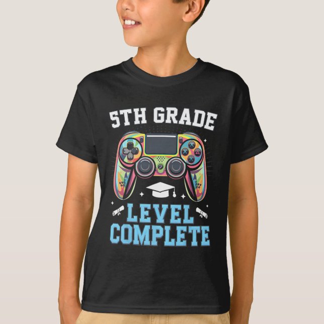 Camiseta 5th Grade Level Complete Last Day Of School Gamer  (Anverso)