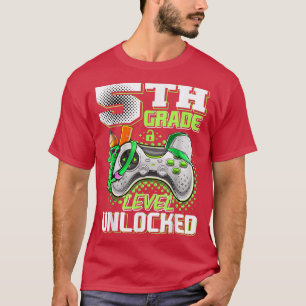 Camiseta 5th Grade Level Unlocked Funny Back To School Vide