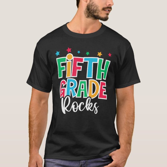 Camiseta 5th Grade Rocks First Day of School Welcome Back t (Anverso)
