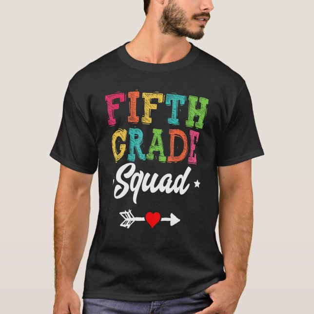 Camiseta 5th Grade Squad Fifth Teacher Student Team Back To (Anverso)