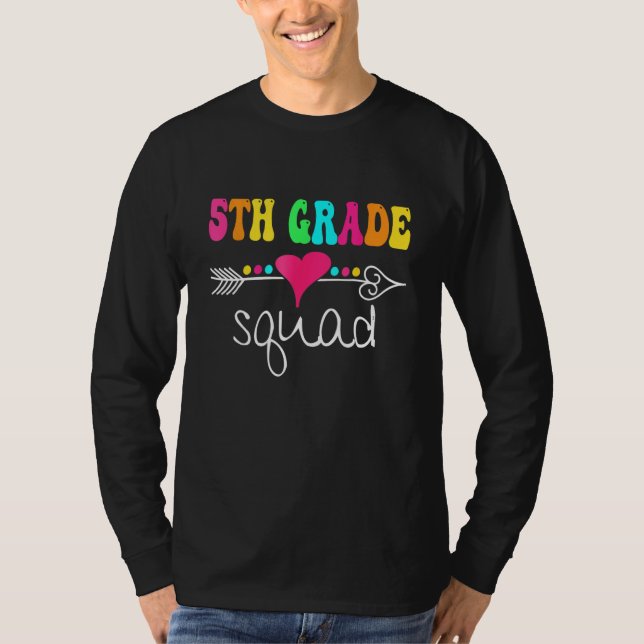 Camiseta 5th Grade Squad Fifth Teacher Student Team Back To (Anverso)