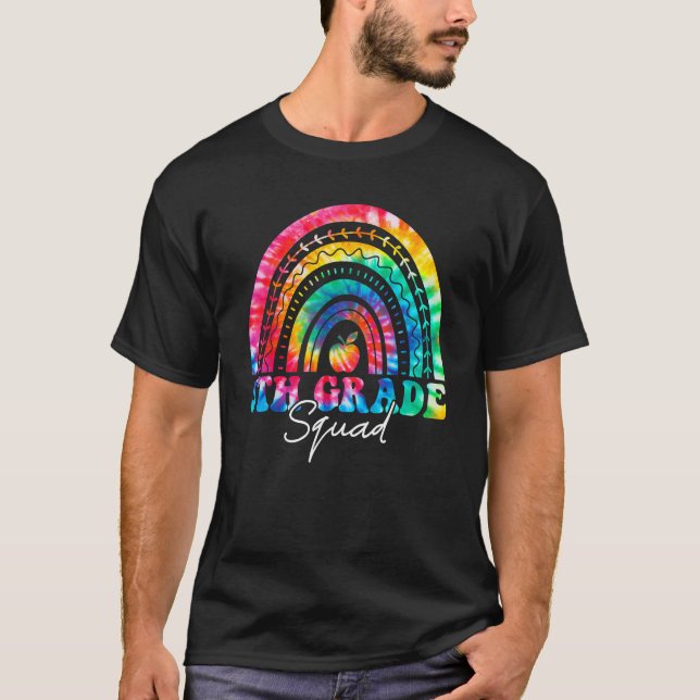 Camiseta 5th Grade Squad Rainbow Tie Dye Fifth Teacher Stud (Anverso)