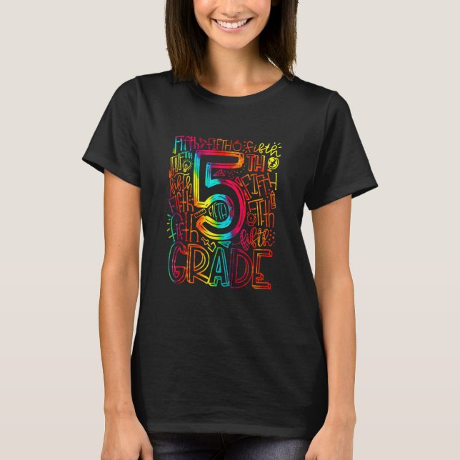 Camiseta 5th Grade Typography Team Fifth Grade Teacher Back (Anverso)