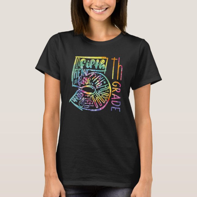 Camiseta 5th Grade Typography Team Fifth Grade Teacher Back (Anverso)