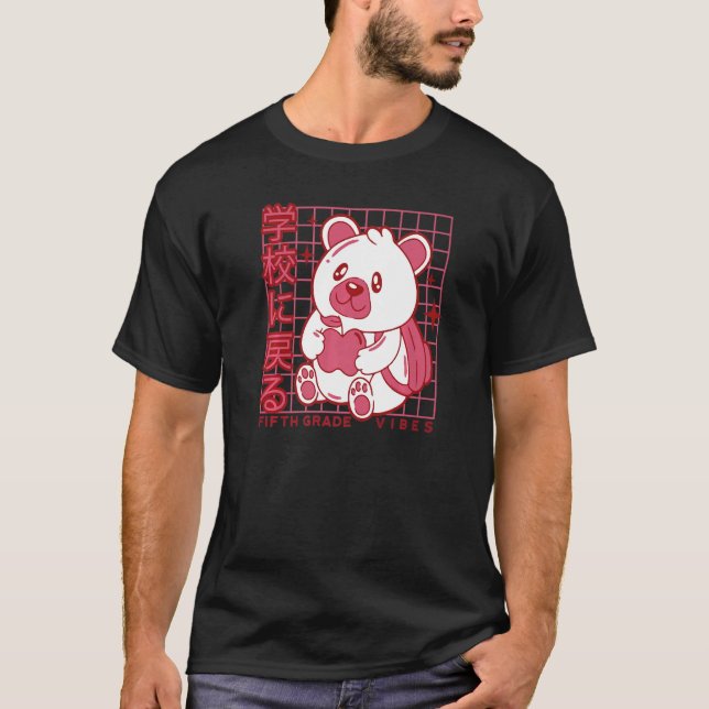 Camiseta 5th Grade Vibes Back to School Teddy Bear Japanese (Anverso)